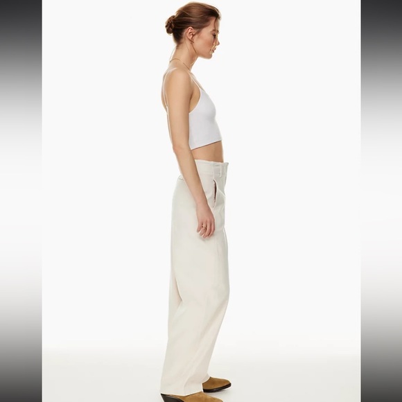 Wilfred Cream/Ivory 100% Cotton Straight Leg Ascendant Pants Size 4 - Picture 2 of 11